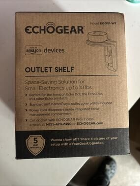 New Echo Gear Outlet Shelf Model EGOS1-W1 For Amazon Devices